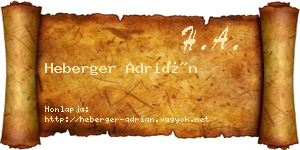 Heberger Adrián névjegykártya